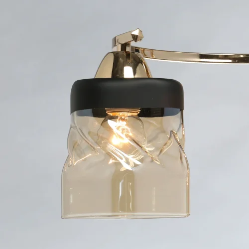 Светильник потолочный Тетро 673016903 DeMarkt янтарный 3 лампы, основание золотое в стиле современный  фото 6