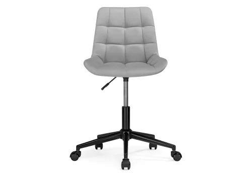Компьютерное кресло Честер светло-серый / черный 538987 Woodville, серый/велюр, ножки/металл/чёрный, размеры - *920***490*600 фото 3