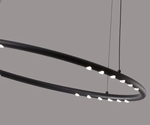 Светильник подвесной LED с пультом Магни 08557-60,19 Kink Light чёрный на 1 лампу, основание чёрное в стиле современный минимализм хай-тек кольца с пультом фото 2 Светильник подвесной LED с пультом Магни 08557-60,19 Kink Light чёрный на 1 лампу, основание чёрное в стиле современный минимализм хай-тек кольца с пультом фото 2