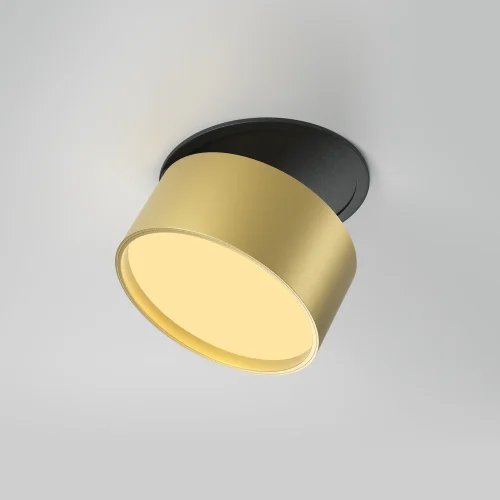 Светильник точечный LED Onda DL024-12W-DTW-BMG Maytoni матовый золото на 1 лампу, основание чёрное матовое золото в стиле хай-тек современный круглый фото 11