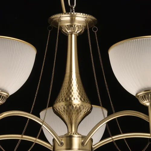Люстра подвесная Олимп 318015305 MW-Light белая на 5 ламп, основание латунь бронзовое в стиле классический кантри  фото 7