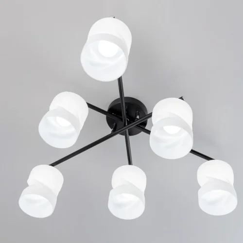 Люстра потолочная Нильс CL132165 Citilux белая на 6 ламп, основание чёрное в стиле современный  фото 5