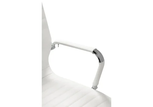 Компьютерное кресло Reus экокожа white 15210 Woodville, белый/экокожа, ножки/металл/хром, размеры - *1180***540*600 фото 7