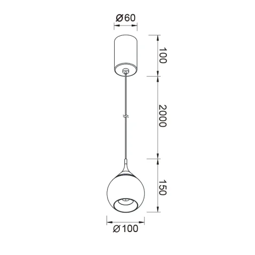 Светильник подвесной LED Drop 8891 Mantra чёрный на 1 лампу, основание чёрное в стиле современный фото 4