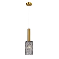 Светильник подвесной Henrite APL.310.16.01 Aployt прозрачный серый 1 лампа, основание латунь в стиле современный кантри 