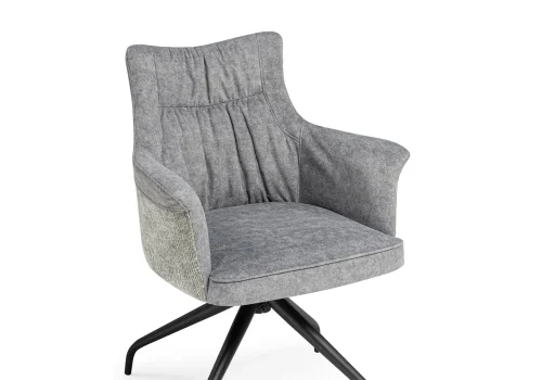 Стул на металлокаркасе Kaser 360 крутящийся grey / black 15841 Woodville, серый/шенилл кашемир, ножки/металл/чёрный, размеры - ****660*580мм фото 7