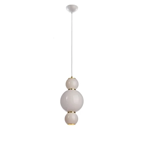 Светильник подвесной LED Pearls 5045-A LOFT IT белый на 1 лампу, основание золотое в стиле арт-деко шар фото 2