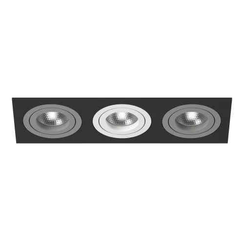 Светильник точечный Intero 16 Triple Quadro i537090609 Lightstar серый белый 3 лампы, основание чёрное в стиле хай-тек модерн 