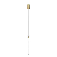 Светильник подвесной LED Ray P022PL-L20G3K Maytoni белый на 1 лампу, основание золотое в стиле современный трубочки