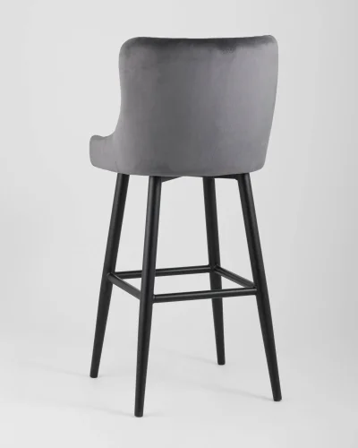 Стул барный Ститч, вельвет серый УТ000001371 Stool Group, серый/вельвет, ножки/металл/чёрный, размеры - ***** фото 6