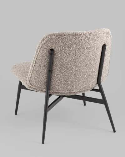 Кресло лаунж Ease, коричневый УТ000038983 Stool Group, коричневый/букле, ножки//чёрный, размеры - ****660*725мм фото 4