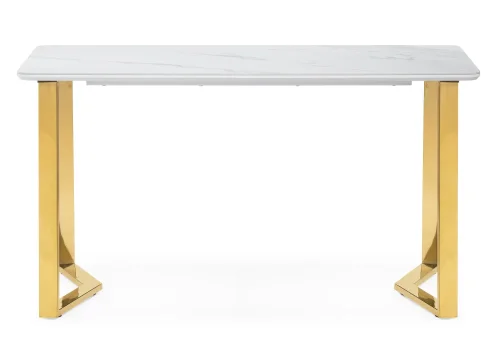 Керамический стол Селена 1 140х80х77 белый мрамор / золото 571411 Woodville столешница белая из керамика фото 9