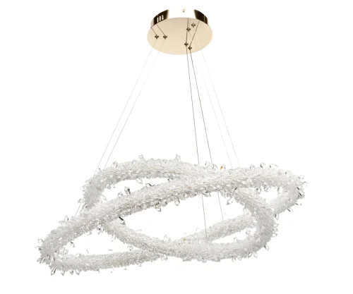 Люстра подвесная LED Лиам 07875-80+60,33(3000K) Kink Light белая на 1 лампу, основание золотое в стиле современный кольца