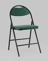 Стул складной Hagen велюр зелёный каркас черный УТ000036891 Stool Group, зелёный/велюр, ножки/металл/чёрный, размеры - *820***440*460