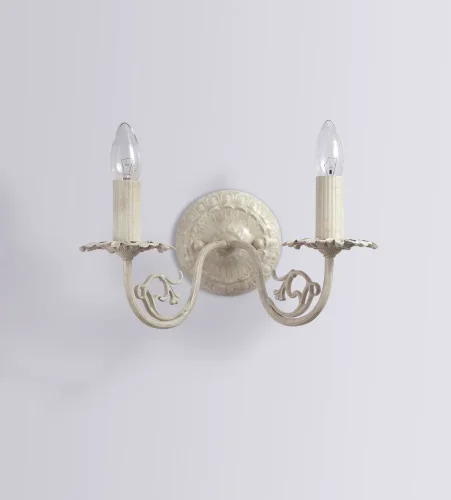 Бра LAME W139.2 Antique White Lucia Tucci без плафона на 2 лампы, основание белое в стиле классический арт-деко 