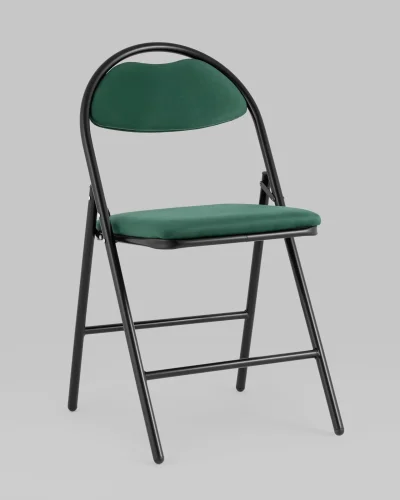 Стул складной Hagen велюр зелёный каркас черный УТ000036891 Stool Group, зелёный/велюр, ножки/металл/чёрный, размеры - *820***440*460