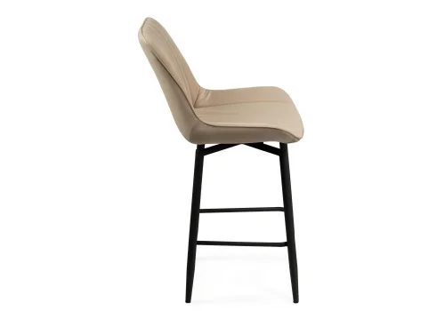 Полубарный стул Седа К крутящийся бежевый / черный 520602 Woodville, бежевый/велюр, ножки/металл/чёрный, размеры - ****500*580 фото 4