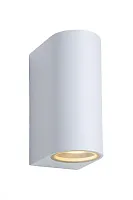 Настенный светильник Zora-Led 22861/10/31 Lucide уличный IP44 белый 2 лампы, плафон белый в стиле современный GU10