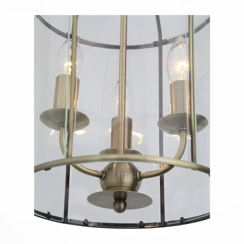 Люстра подвесная Odierno SL267.303.03 St-Luce прозрачная на 3 лампы, основание бронзовое в стиле кантри  фото 2