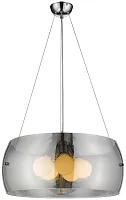 Люстра подвесная Addis WE122.05.103 Wertmark серая прозрачная на 5 ламп, основание хром в стиле современный 