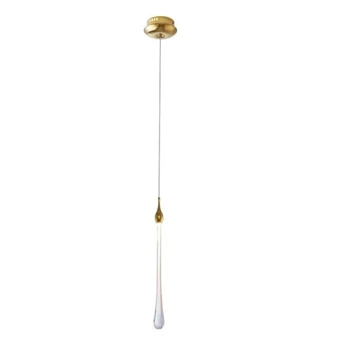 Светильник подвесной LED 15501/S gold Newport прозрачный на 1 лампу, основание золотое в стиле современный 