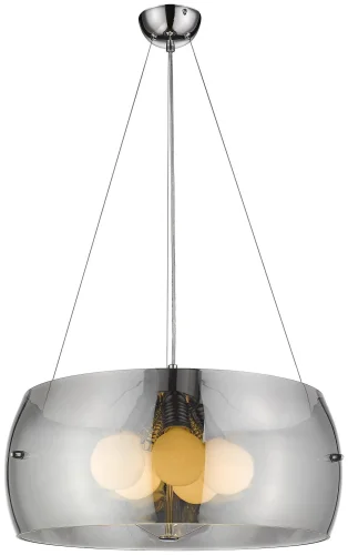 Люстра подвесная Addis WE122.05.103 Wertmark серая прозрачная на 5 ламп, основание хром в стиле современный 