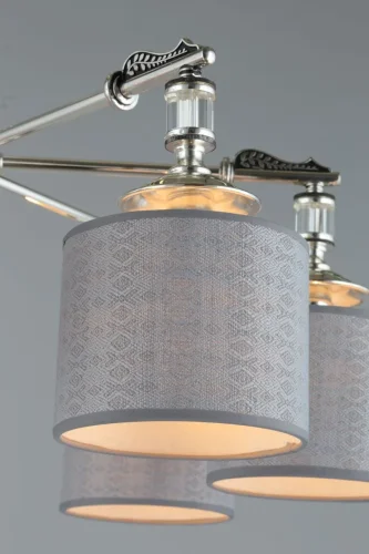 Люстра потолочная Rovigo OML-64317-07 Omnilux бежевая на 7 ламп, основание серебряное в стиле классика  фото 2