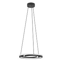 Светильник подвесной LED Mezzomonte 901822 Eglo чёрный на 1 лампу, основание чёрное в стиле современный хай-тек кольца
