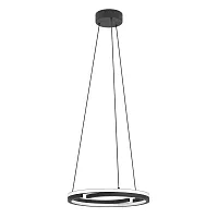 Светильник подвесной LED Mezzomonte 901822 Eglo чёрный на 1 лампу, основание чёрное в стиле хай-тек современный кольца