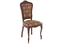 Деревянный стул Руджеро орех / шоколад 318604 Woodville, шоколад/ткань, ножки/массив бука дерево/орех, размеры - ****500*560