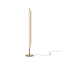 Торшер LED Loom MOD258FL-L15BS3K Maytoni прозрачный на 1 лампу, основание латунь в стиле современный хай-тек 