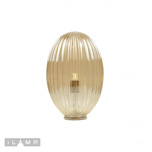 Настольная лампа Jazz AT9003-1A COG iLamp янтарная 1 лампа, основание хром металл в стиле современный 