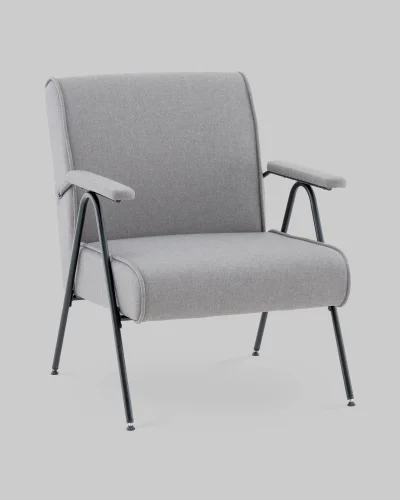 Кресло Эндино рогожка серый УТ000041561 Stool Group, серый/рогожка, ножки/металл/чёрный, размеры - *****мм фото 2