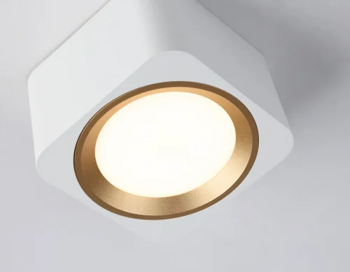 Светильник накладной TN70831 Ambrella light белый 1 лампа, основание белое в стиле современный хай-тек круглый фото 6