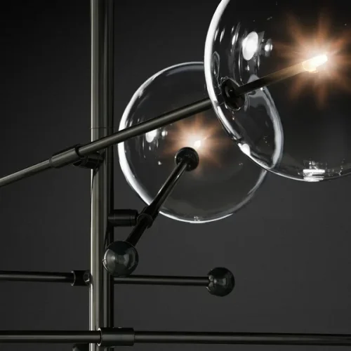 Светильник подвесной ImperiumLoft Globe Mobile 6 black KG0835P-6 black 109508-30 ImperiumLoft прозрачный на 6 ламп, основание чёрное в стиле современный фото 4