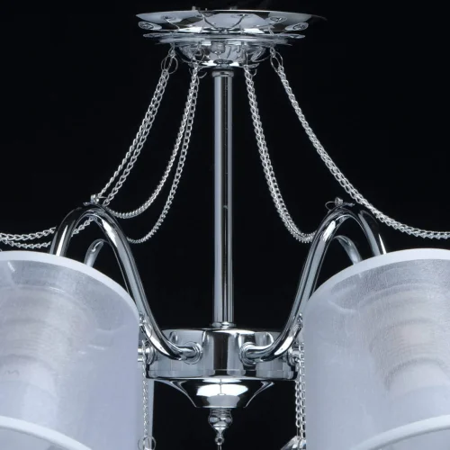 Люстра потолочная Лацио 103012408 DeMarkt белая на 8 ламп, основание хром в стиле современный  фото 3