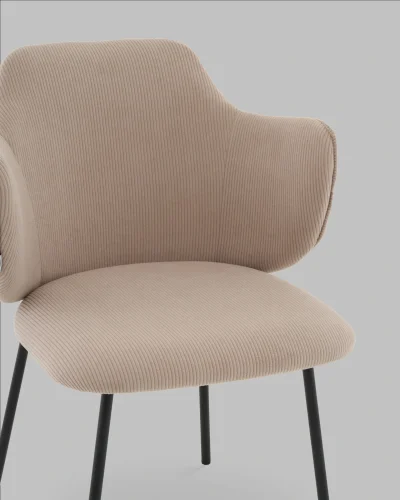 Стул Джиннет велюр бежевый УТ000041754 Stool Group, бежевый/велюр, ножки/металл/чёрный, размеры - ***** фото 6 Стул Джиннет велюр бежевый УТ000041754 Stool Group, бежевый/велюр, ножки/металл/чёрный, размеры - ***** фото 6