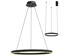 Светильник подвесной LED Тор 08212,19A(3000K) Kink Light чёрный 1 лампа, основание чёрное в стиле хай-тек современный кольца