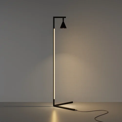 Торшер LED MOD489FL-L20B3K Stripe Maytoni чёрный на 1 лампу, основание чёрное в стиле современный хай-тек фото 14