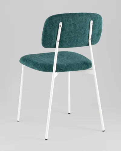 Стул Chao, темно-зеленый, белые ножки, 2шт./уп. УТ000039973 Stool Group, зелёный/рогожка, ножки/металл/белый, размеры - *780**** фото 4