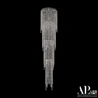 Люстра каскадная / потолочная LED Rimini S520.0.22-105.B.3000 Arte Perfetto Luce прозрачная на 1 лампа, основание никель в стиле классика 