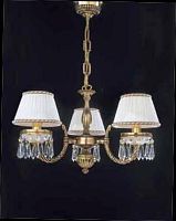 Люстра подвесная  L 4761/3 Reccagni Angelo белая на 3 лампы, основание золотое в стиле классический 