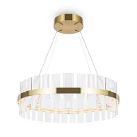 Светильник подвесной LED Mirage MOD173PL-L45BS3K Maytoni прозрачный 1 лампа, основание латунь в стиле современный кольца