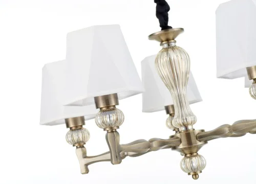 Люстра подвесная 672/5S Brass Escada белая на 5 ламп, основание бронзовое в стиле современный  фото 3