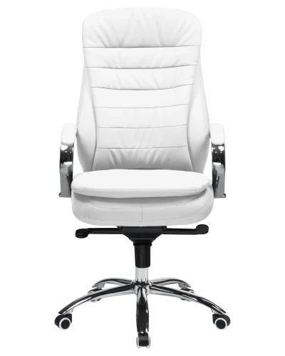 Офисное кресло для руководителей 108F-LMR LYNDON, цвет сиденья белый Dobrin, белый/экокожа, ножки/металл/хром, размеры - 1150*1200***670*670 фото 6