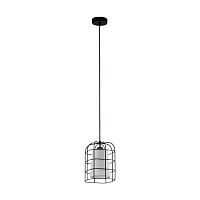 Светильник подвесной лофт Bittams 43354 Eglo белый чёрный 1 лампа, основание чёрное в стиле лофт 