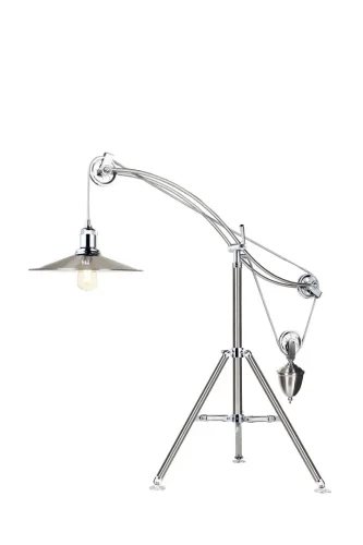 Торшер лофт MERAPI 58207 Globo стимпанк никель хром на 1 лампу, основание никель хром в стиле лофт 