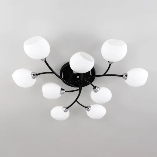 Люстра потолочная Флорида CL148195 Citilux белая на 9 ламп, основание чёрное в стиле современный  фото 3