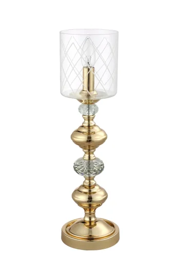 Настольная лампа GRACIA LG1 GOLD Crystal Lux прозрачная 1 лампа, основание золотое металл в стиле современный классический 