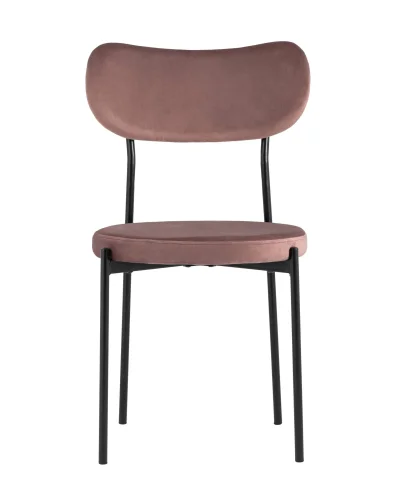 Стул обеденный Барбара NEW, велюр пыльно-розовый УТ000028056 Stool Group, розовый/велюр, ножки/металл/чёрный, размеры - ****480*530 фото 7